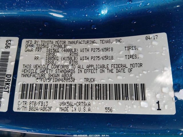 2017 TOYOTA TUNDRA 5TFUY5F18HX650530 Photo 8