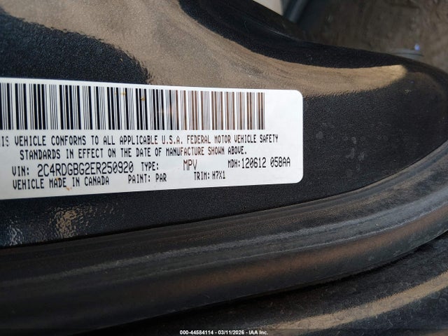Dodge Grand Caravan American Value Pkg 2014 2C4RDGBG2ER250920 Image 9