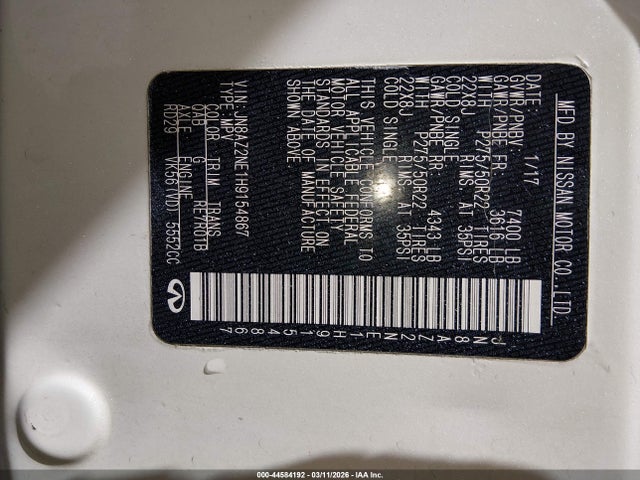 JN8AZ2NE1H9154867 Infiniti Qx80 Limited