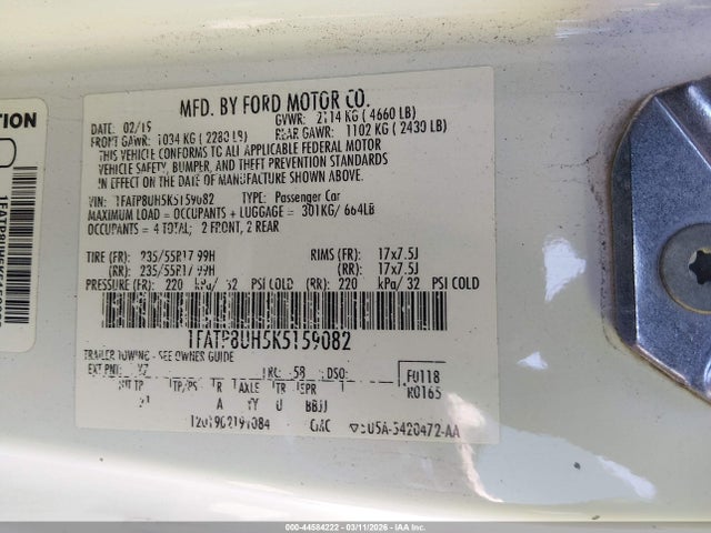 2019 FORD MUSTANG 1FATP8UH5K5159082 Photo 8