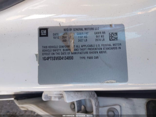 2013 Buick Verano Premium Group მანქანა იყიდება აუქციონზე, vin: 1G4PT5SV6D4134890, აუქციონის ნომერი: 44584226