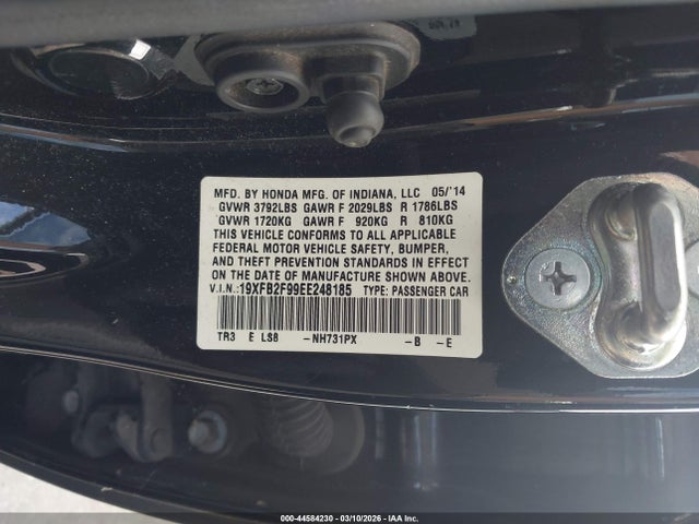 Honda Civic Ex-l 2014 19XFB2F99EE248185 Image 9
