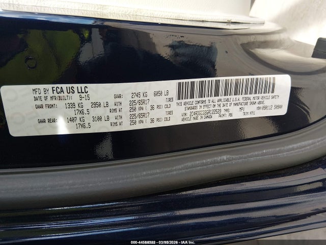 Dodge Grand Caravan Sxt 2016 2C4RDGCG9GR122529 Image 9