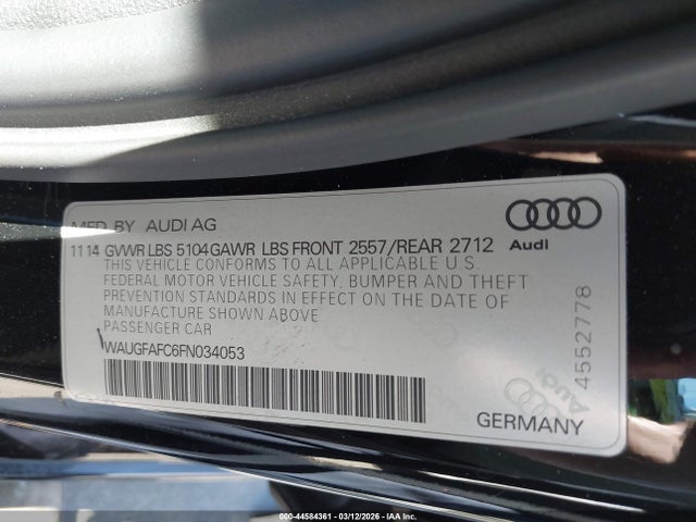 2015 AUDI A6 WAUGFAFC6FN034053 Photo 8