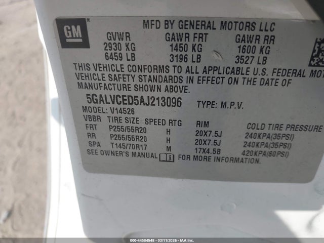 Aukcja sprzedaży 2010 Buick Enclave 2xl, vin: 5GALVCED5AJ213096, numer aukcji: 44584548