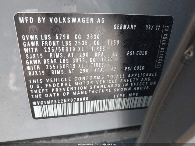 2022 VOLKSWAGEN ID.4 WVGTMPE22NP070680 Photo 8