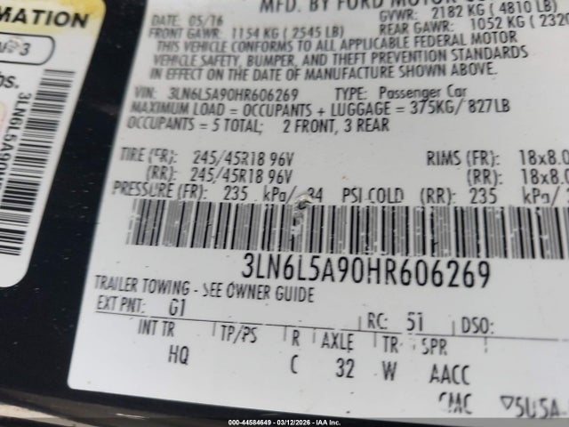 2017 LINCOLN MKZ 3LN6L5A90HR606269 Photo 8