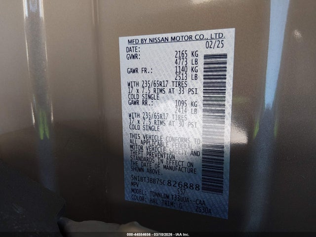 5N1BT3BB7SC826888 Nissan Rogue Rock Creek