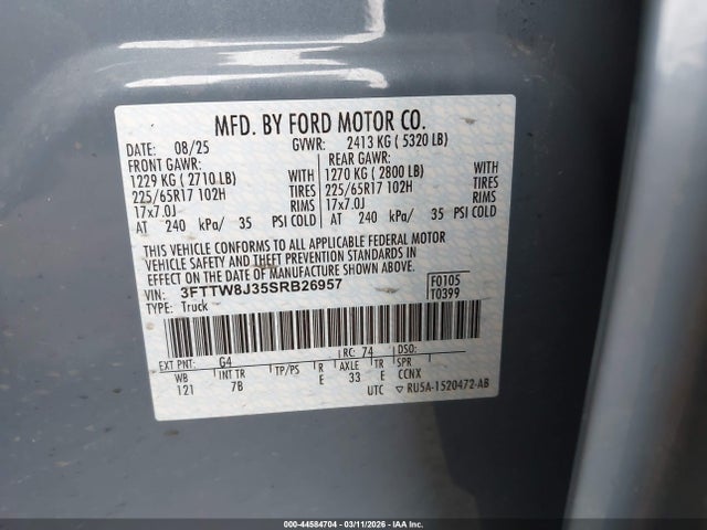 Ford Maverick Xlt 2025 3FTTW8J35SRB26957 Image 9