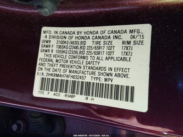 Honda Cr-v Ex-l 2015 2HKRM4H74FH652457 Image 9
