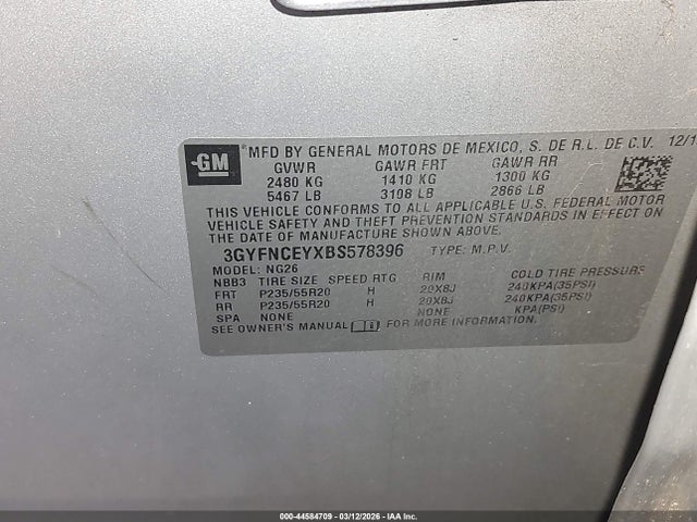 2011 CADILLAC SRX 3GYFNCEYXBS578396 Photo 8