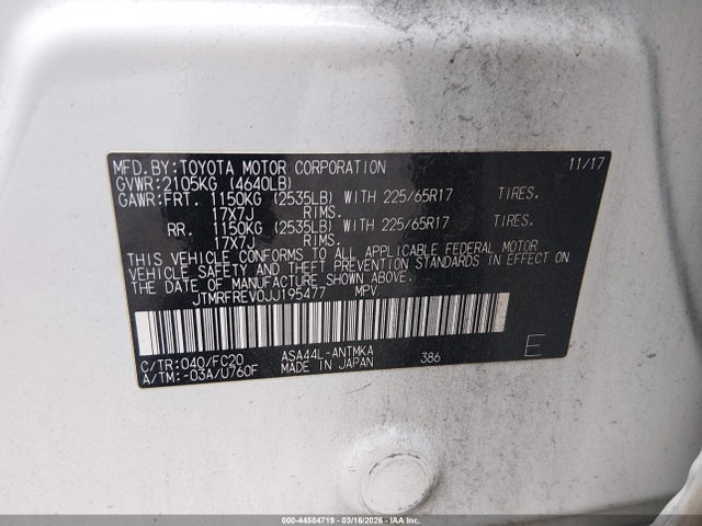 Toyota Rav4 Xle 2018 JTMRFREV0JJ195477 Image 9