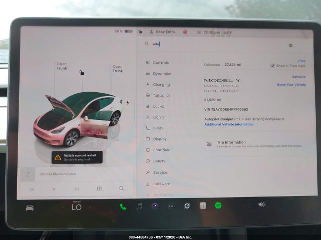 44584786 :رقم المزاد ، 7SAYGDEE4PF765382 vin ، 2023 Tesla Model Y Awd/long Range Dual Motor All-wheel Drive مزاد بيع
