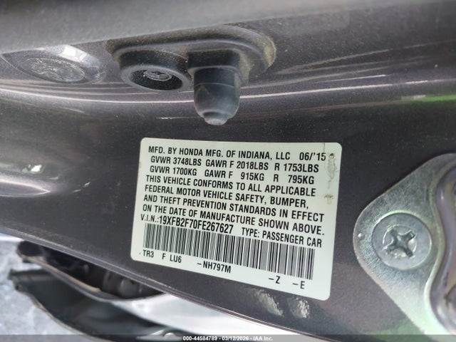 Honda CIVIC SE 2015 19XFB2F70FE267627 Image 9