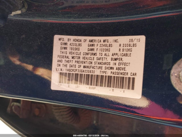 1HGCR2F30GA035630 Honda ACCORD LX
