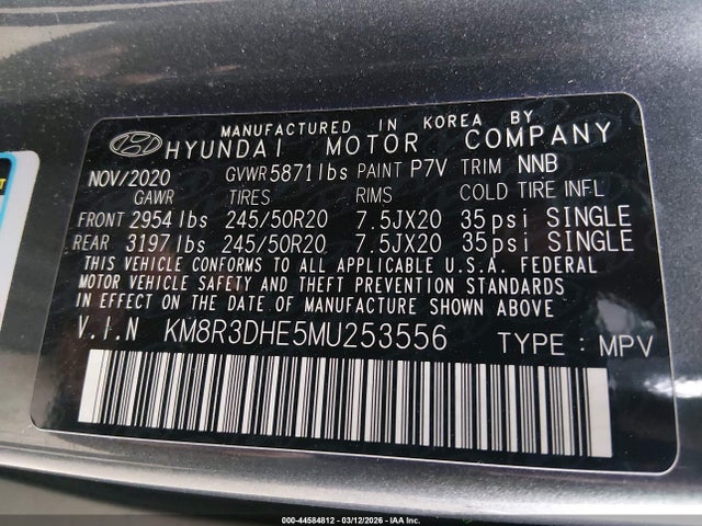 2021 HYUNDAI PALISADE KM8R3DHE5MU253556 Photo 8