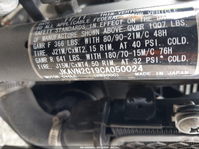 2012 KAWASAKI VN900 JKAVN2C19CA050024 Photo 9