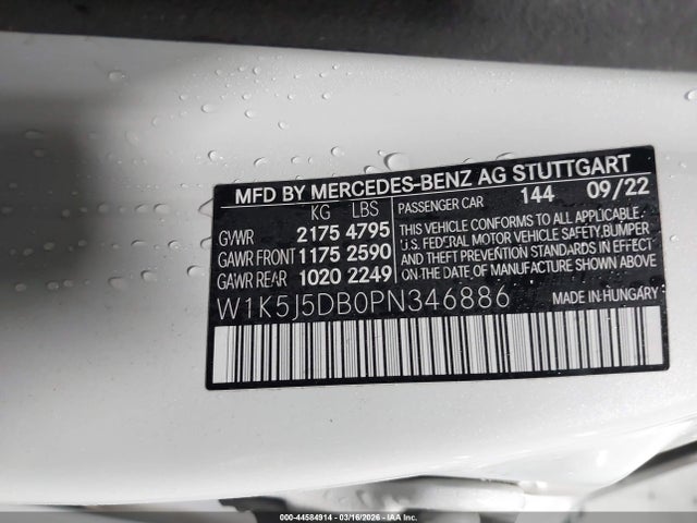 2023 Mercedes-benz Amg Cla 45 4matic მანქანა იყიდება აუქციონზე, vin: W1K5J5DB0PN346886, აუქციონის ნომერი: 44584914