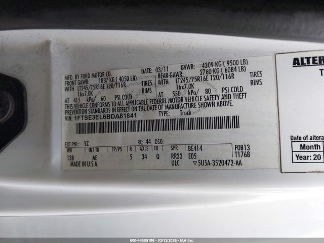 2011 FORD E-350 SUPER DUTY 1FTSE3EL6BDA81841 Photo 8
