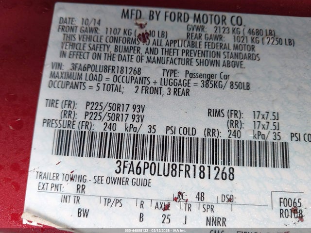 2015 FORD FUSION HYBRID 3FA6P0LU8FR181268 Photo 8