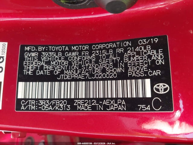 Toyota COROLLA LE 2020 JTDEPRAE7LJ020020 Image 9
