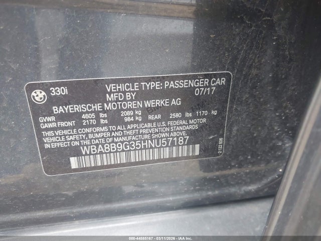 2017 BMW 330I WBA8B9G35HNU57187 Photo 8