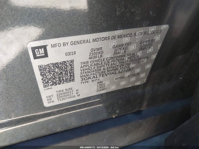 44585172 :رقم المزاد ، 3GKALTEV0KL327087 vin ، 2019 Gmc Terrain Sle مزاد بيع