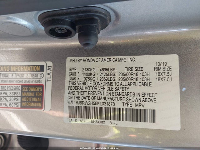 2019 HONDA CR-V 5J6RW2H56KL031878 Photo 8