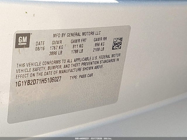 2017 CHEVROLET CORVETTE 1G1YB2D71H5106027 Photo 8