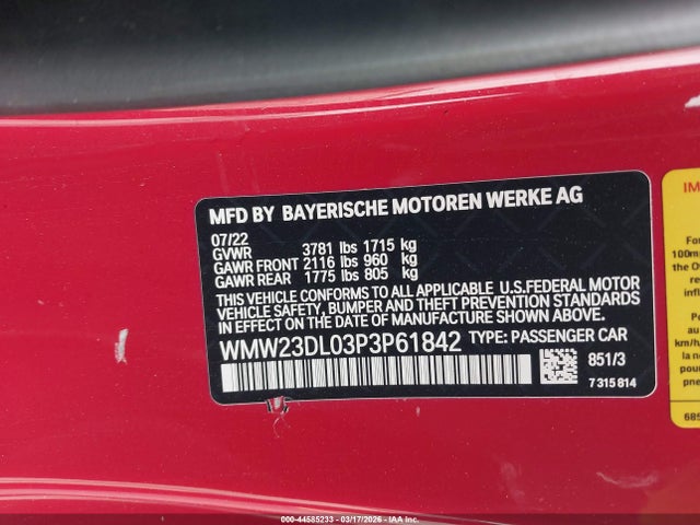 2023 MINI CONVERTIBLE WMW23DL03P3P61842 Photo 8