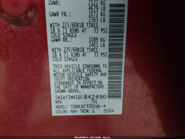 Nissan Rogue Sl 2014 5N1AT2MV1EC842490 Image 9