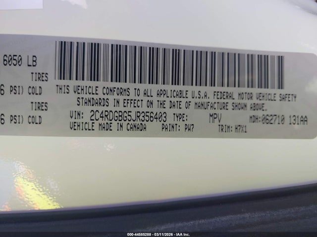 2C4RDGBG5JR356403 Dodge Grand Caravan Se