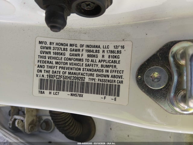 Honda Civic Lx 2017 19XFC2F5XHE209202 Image 9