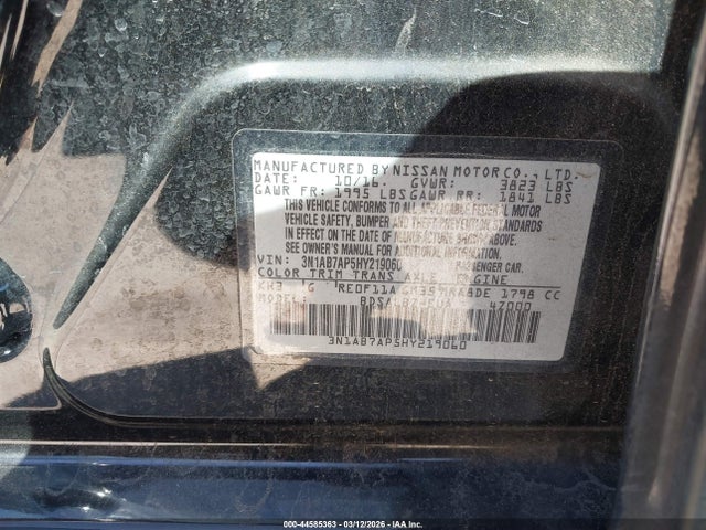 3N1AB7AP5HY219060 Nissan SENTRA S