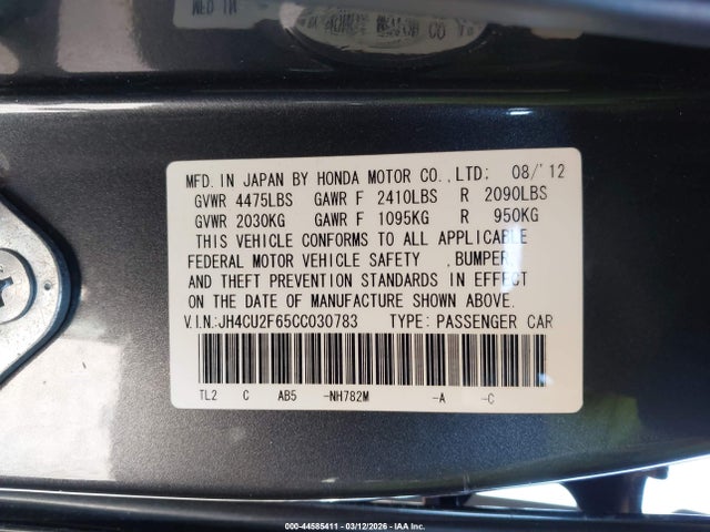 2012 ACURA TSX JH4CU2F65CC030783 Photo 8