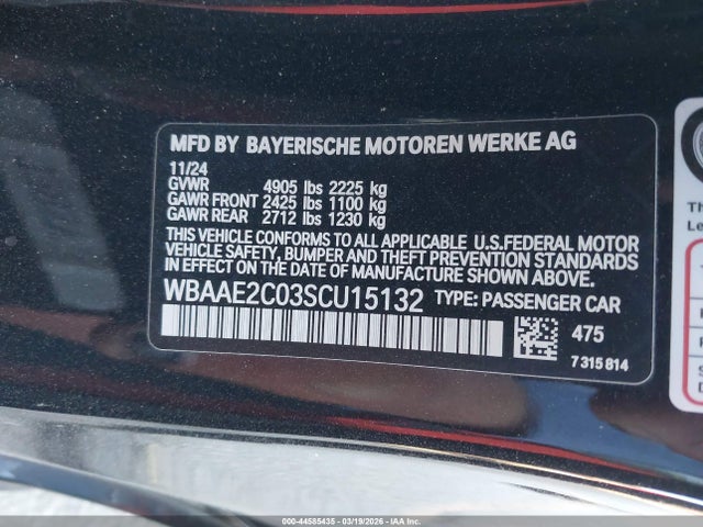 WBAAE2C03SCU15132 BMW 840i