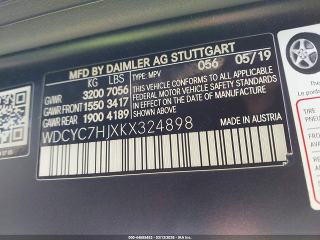 WDCYC7HJXKX324898 Mercedes-Benz Amg G 63 4matic