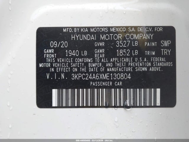 2021 HYUNDAI ACCENT 3KPC24A6XME130804 Photo 8