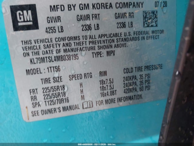 2021 CHEVROLET TRAILBLAZER KL79MTSL4MB038195 Photo 8