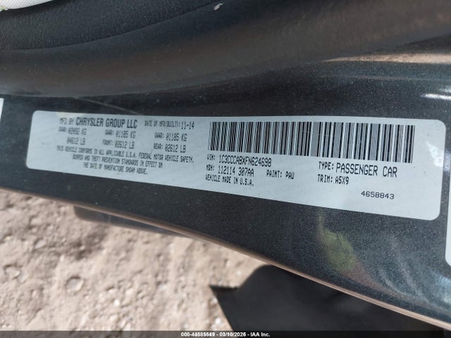 Продажа на аукционе авто 2015 Chrysler 200 Limited, vin: 1C3CCCABXFN624698, номер лота: 44585549