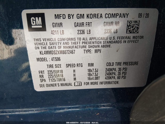 Продаж на аукціоні авто 2021 Buick Encore Gx Fwd Select, vin: KL4MMDS2XMB072467, номер лоту: 44585701