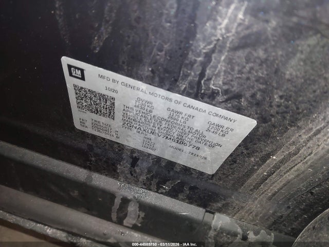 Продаж на аукціоні авто 2021 Chevrolet Equinox Awd Lt, vin: 2GNAXUEV7M6105778, номер лоту: 44585750