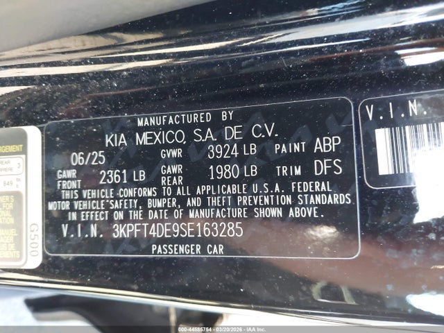 KIA K4 Lxs 2025 3KPFT4DE9SE163285 Image 9