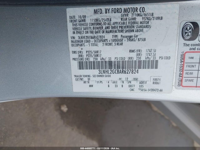 2010 LINCOLN MKZ 3LNHL2GC8AR627824 Photo 8