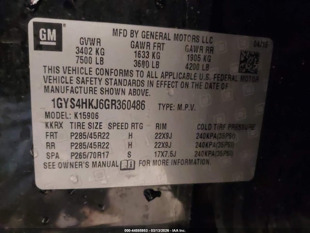 2016 CADILLAC ESCALADE ESV 1GYS4HKJ6GR360486 Photo 8