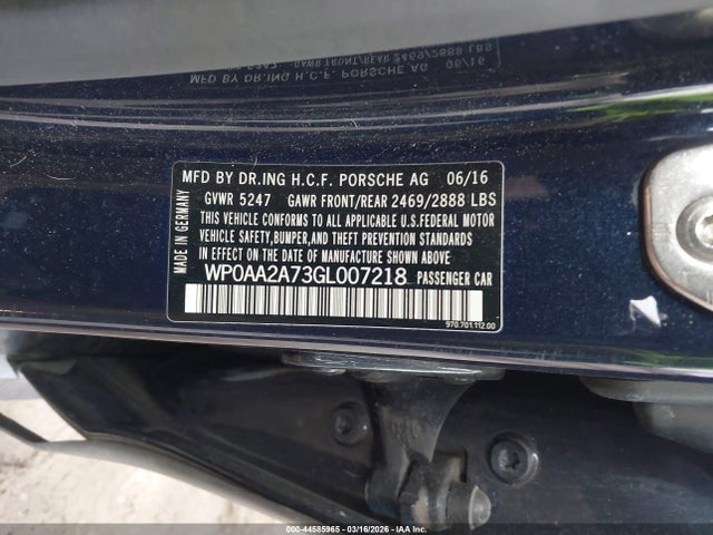 2016 PORSCHE PANAMERA WP0AA2A73GL007218 Photo 8