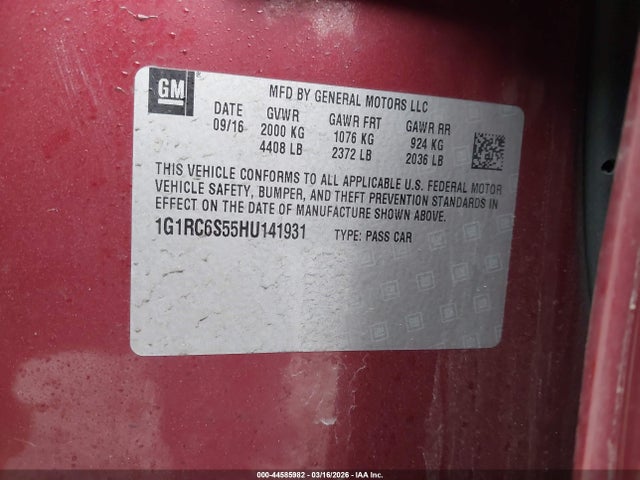 2017 CHEVROLET VOLT 1G1RC6S55HU141931 Photo 8