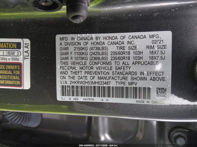 Honda Cr-v Awd Ex 2021 2HKRW2H53MH633487 Image 9