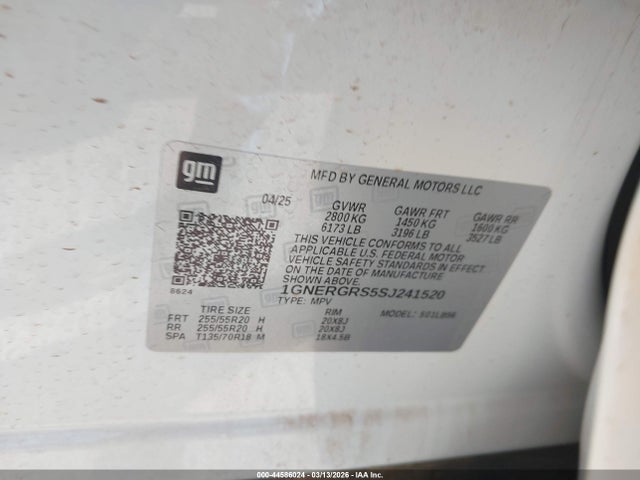 Aukcja sprzedaży 2025 Chevrolet Traverse Fwd Lt, vin: 1GNERGRS5SJ241520, numer aukcji: 44586024