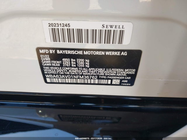 2022 BMW 430I GRAN COUPE WBA63AV01NFM36762 Photo 8